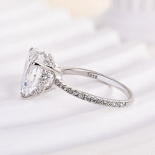 Glamorous Heart Cut 6.0ct Engagement Ring In Sterling Silver