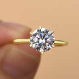 Moissanite 2.0ct Round Cut 6 Prong Engagement Ring