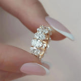 Elegant 925 Sterling Silver Oval Cut Wedding Ring