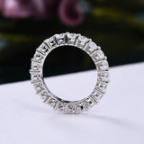 925 Sterling Silver Eternity Ring with Round Cut Cubic Zirconia, White Gold Plating – Timeless Design for Unending Love