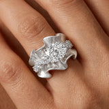 2.0ct Oval Cut Sculptural Ruffle Engagement Ring