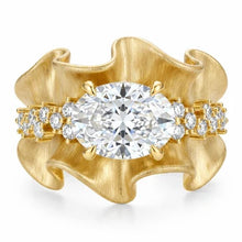 2.0ct Oval Cut Sculptural Ruffle Engagement Ring