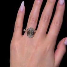Breathtaking 5.5ct Oval Cut Marquise Bubble Band & Pink Halo Engagement Ring In Sterling Silver