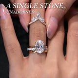 Elevated Oval Cut 5.0 Ct Solitaire 4pc Crown Stacking Wedding Ring Set 925 Sterling Silver