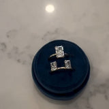 Exquisitely-crafted Radiant Cut 9.0ct TW Three-Stone Engagement Ring In Sterling Silver