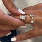 Exquisitely-crafted Radiant Cut 9.0ct TW Three-Stone Engagement Ring In Sterling Silver