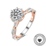 Charming Moissanite 925 Sterling Silver Two-Tone Design Engagement Ring