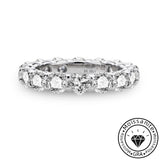 Solarii Moissanite 4.8ct Round Cut & Heart Cut Full Eternity Ring 925 Sterling Silver Wedding Band