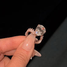 Spectacular 8.0ct Pear Cut Marquise Eternity Engagement Ring in Sterling Silver