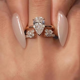 Fashionable Pear Cut 5.0 Ct Solitaire Wedding Ring Set 925 Sterling Silver