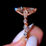 Exquisite 4.0ct Marquise Cut with Scalloped Petal Halo Engagement Ring