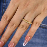 Solarii Vintage Full Eternity Art Deco Stacking Wedding Ring In 925 Sterling Silver