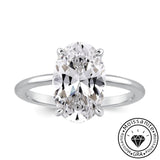 Solarii Moissanite 4.5ct Oval Cut 925 Sterling Silver Engagement Ring