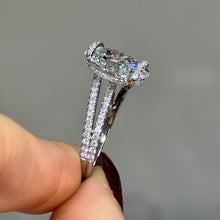 Unique Oval Cut 5.0ct Twist Design Engagement Ring In Sterling Silver