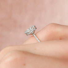 Solarii Moissanite 4.0ct Hidden Halo Radiant Cut  925 Sterling Silver Engagement Ring