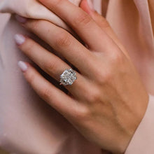 Lavish Radiant Cut 5.0ct Three Stone Engagement Ring In Sterling Silver