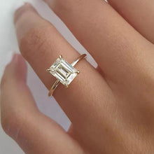 Solarii Moissanite 3.5ct Emerald Cut  925 Sterling Silver Engagement Ring