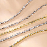 Solarii "Orbit" Classic Sterling Silver Bezel Set Tennis Bracelet Adjustable Chain