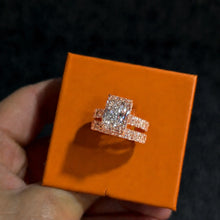 Breathtaking 5.0ct Radiant Cut Pavé Wedding Ring Set in Sterling Silver