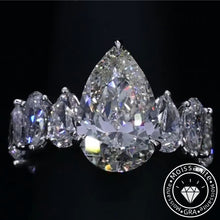 Chunky Pave Pear Cut 5.0ct Engagement Ring In Sterling Silver