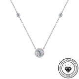 Solarii Moissanite 1.0ct Round Cut 925 Sterling Silver Necklace