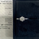 Solarii Moissanite 6-Prong Round Cut  925 Sterling Silver Engagement Ring