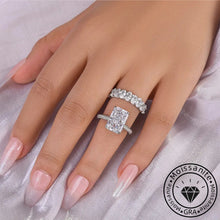 Solarii New Arrived 5.0ct Radiant Cut Cubic Zirconia Wedding Ring Set
