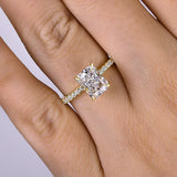 Dazzling Radiant Cut 2.0ct 925 Sterling Silver Engagement Ring