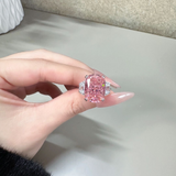 Solarii 925 Sterling Silver Cushion Cut Pink Stone Engagement Ring