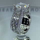Lavish Round Cut 4.5ct Pave Engagement Ring In Sterling Silver
