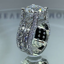 Lavish Round Cut 3.0ct Pave Engagement Ring In Sterling Silver