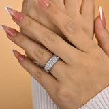 Wide Pave Wedding Band In 925 Sterling Silver