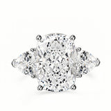 Classic Radiant Cut Three-Stone Sterling Silver Engagement Ring