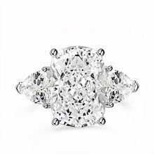 Classic Radiant Cut Three-Stone Sterling Silver Engagement Ring