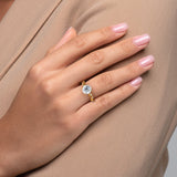 Luxurious Solarii Moissanite 2.0ct Round Cut 925 Sterling Silver Hidden Halo Engagement Ring