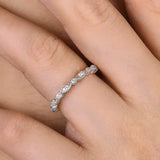 Solarii Vintage Full Eternity Art Deco Stacking Wedding Ring In 925 Sterling Silver