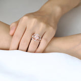 Deluxe-styled 4.0CT Pear Cut Insert Wedding Ring Set In Sterling Silver