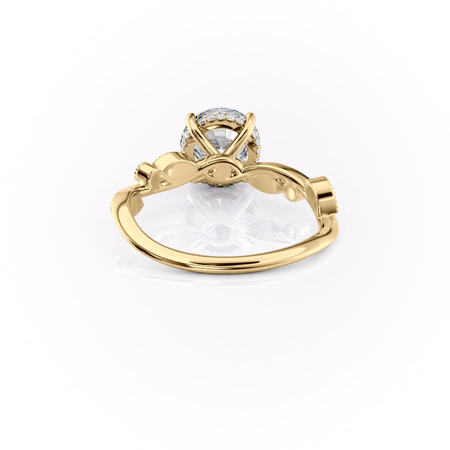 Luxurious Solarii Moissanite 2.0ct Round Cut 925 Sterling Silver Hidden Halo Engagement Ring