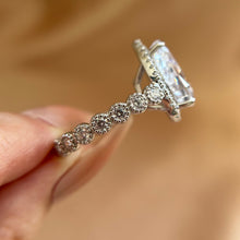 Moonlit-inspired Halo Design Pear Cut 5.0ct Engagement Ring In Sterling Silver