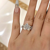 Luxurious 5.0ct Heart Cut Engagement Ring In Sterling Silver