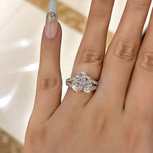 Luxurious 5.0ct Heart Cut Engagement Ring In Sterling Silver