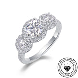 Luxurious Moissanite Three Stones 925 Sterling Silver 1.0ct Engagement Ring