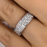 Wide Pave Wedding Band In 925 Sterling Silver