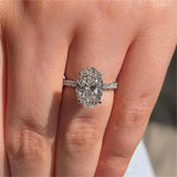 Solarii Moissanite 4.5ct Oval Cut Gorgeous 925 Sterling Silver Engagement Ring