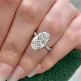 Solarii Moissanite 4.5ct Oval Cut Gorgeous 925 Sterling Silver Engagement Ring