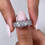 Wide Pave Wedding Band In 925 Sterling Silver