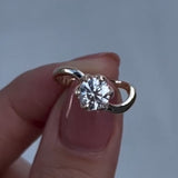 The "Mobius Rose" Solitaire Ring: 2.0 Ct Moissanite Infinity Twist 14K Gold Vermeil Engagement Ring