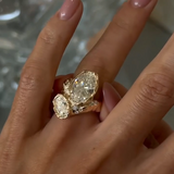 Stunning 6.0ct Two-Stone Oval Cut Wide Statement Engagement Ring In Sterling Silver