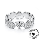 Heart Hollow Design Round Cut White Gold Plated 925 Sterling Silver Moissanite Ring