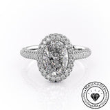 Dazzling Solarii Moissanite 2.0ct Oval Cut 925 Sterling Silver Pave Engagement Ring
